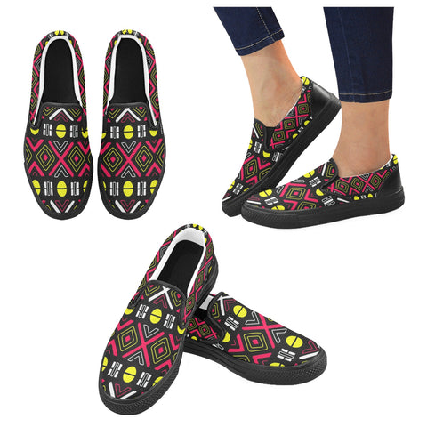 Slip-on Canvas Men's Shoes (Model019)(Two Shoes With Different Printing)